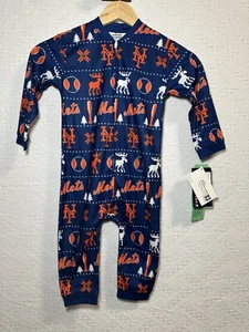 MLB OFFICIAL NY NEW YORK METS INFANT TODDLER 24M ROMPER JUMPER SLEEPER - Picture 1 of 6