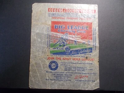 Envoltura de la serie Goudy Big League Chew Lou Gehrig 1934 Foto 1 de 2