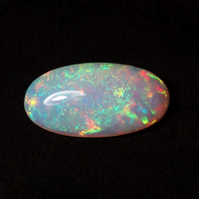 26.2 Ct 34.4x18 MM Natural AAA+ Green Red Fire Ethiopian Opal Long Oval Cabochon - Image 1 of 4