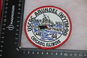 PARCHE ORIGINAL ESCUADRÓN DE BARCOS DE LA MARINA DE EE. UU. USCGC ARUNDEL WYTM-90 CHICAGO IL - Imagen 1 de 2