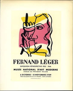 1959 Mini Poster Lithograph ORIGINAL Print Fernand Leger Musee National D'art - Picture 1 of 1