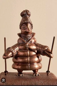 NEW by ANTHROPOLOGIE COPPER PUFFER JACKETPENGUIN CHRISTMAS STOCKING HOLDER - Picture 1 of 3