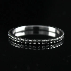1/2 Ct Round Black Natural Diamond Eternity Wedding Band Ring In Sterling Silver - Picture 1 of 6