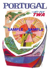 100804 TWA Airline Travel PORTUGAL Decor LAMINATED POSTER US