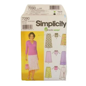 Simplicity 7090 Misses Skirts Purse Sewing Pattern Size 12-18 Uncut Pull on Bias - Picture 1 of 7