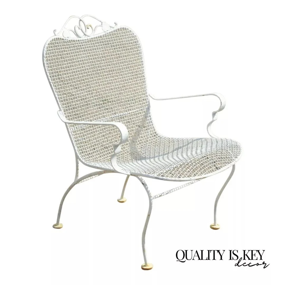 Sillón de comedor de patio de hierro moderno de mediados de siglo con escultura Russell Woodard vintage Foto 1 de 4