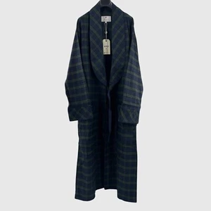 Lee Valley Men's Flannel Nightrobe - Green/Navy Tartan Blackwatch (LV6) Small - Picture 1 of 3