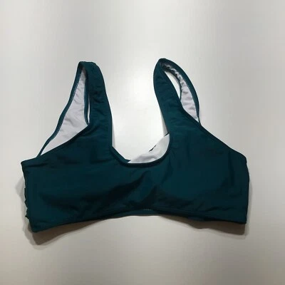 Купальный топ женский размер большой закрученный передний декольте съемные подушечки бирюзово-зеленый новый - Изображение 1 из 4