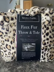 West Park New York Kunstfell Leopard Tiermotiv Überwurf Decke 50x70" & Tragetasche - Bild 1 von 6