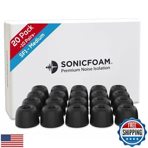 Puntas de auriculares de espuma con memoria SONICFOAM - aislamiento de ruido premium, espuma de repuesto - Imagen 1 de 5