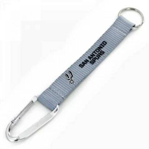 SAN ANTONIO SPURS (SILVER) CARABINER LANYARD KEYCHAIN Cover