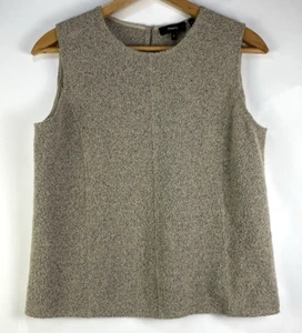 Theory Seamed Shell Tweed Terry Sleeveless Top in Taupe Size M - Picture 1 of 10