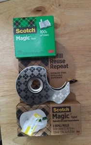 Scotch Desktop Dispenser w/Tape Stainless Steel with 3 Refills - Picture 1 of 1
