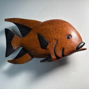 Wooden Tropical Fish Vintage Nautical Marine Decor Hand made carved - Picture 1 of 8