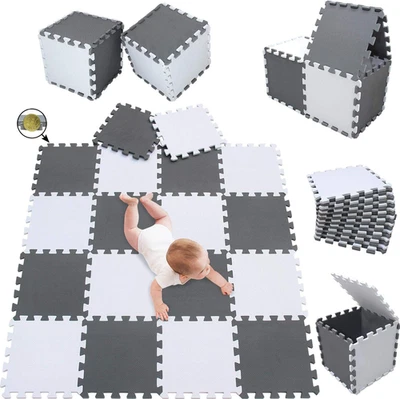 Tappeto Puzzle Bambini Gioco, Bianco E Grigio,142 X 114Cm,18 Pezzi - Immagine 1 di 4