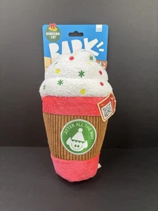 Bark Holiday Christmas Santa's Workchomp Jumbo Jingle Latte Dog Plush Toy NWT - Picture 1 of 5