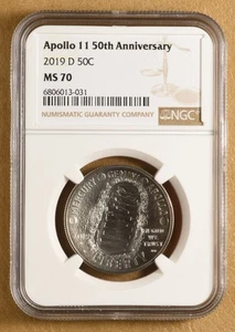 2019 D Apollo 11 50th Anniversary Commemorative Half Dollar NGC MS70 - Picture 1 of 2