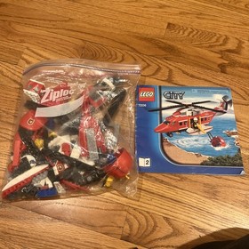 LEGO City 7206 Fire Helicopter 100% Complete 