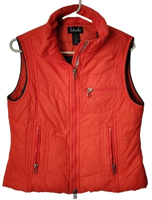 Rafaella Vest Womens Medium Orange Multi Zippers Jacket Sleeveless Sporty Winter - Image 1 of 4