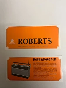 ROBERTS RADIO R606/R606MB ADVERTISING BROCHURE SHACK/WALL ART - Imagen 1 de 1