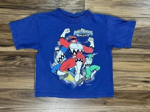 Vtg 1999 Power Rangers Lost Galaxy Kids Blue Sz S 5/6 Tshirt Kids - Picture 1 of 12