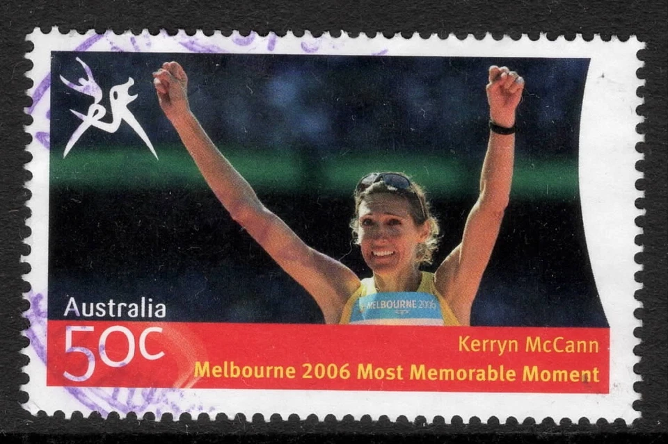 AUSTRALIA 2006 COMMONWEALTH  GAMES  (3rd ISSUE) 50c " KERRYN McCANN" STAMP VFU. - Image 1 of 1
