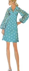 1960s Lantern Sleeve Dog Eaf Collar Mini Dress Simplicity 8805 Sewing Pattern - Picture 1 of 3