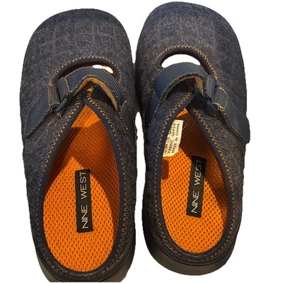 Zapatillas Nine West Mujer Acolchadas Acolchadas Mules Zueco Talla 8 Plataforma Azul Naranja Foto 1 de 4