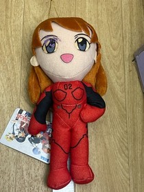Asuka Langley Neon Genesis Evangelion SEGA 1995 Plush 8.5" Tag Doll Japan DAMAGE