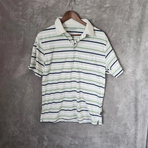 Polo Patagonia Hombre Mediano Gris Verde Azul Rayas 100% Algodón Orgánico - Imagen 1 de 8