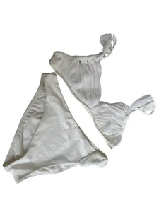 LA PERLA Bikini Size 46 UK 14 White Ruched Mesh Twist Detailing Underwire Top - Picture 1 of 9