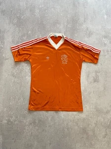Adidas 80s KNVB Netherlands Football Soccer Jersey Shirt Orange White Size M - Picture 1 of 16
