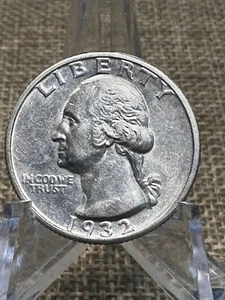 1932 S Washington Viertel 25C Silber Münze Au STICHTAG #903 - Bild 1 von 4