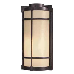 14 1/2" Tall Outdoor Wall Sconce with Pear Mist Glass Andrita Court MINKA - Picture 1 of 2