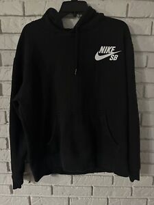 Nike SB Hoodie Sweatshirt Black and White - Men's Size Medium