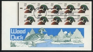 US FDC #2484a Pl.1111 Complete Wood Duck Booklet Pane of 10 Gamm Cachet - Picture 1 of 1