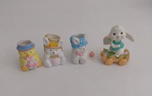 Vtg 1980s Easter Hallmark Merry Miniature- Russ Berrie Mini Candle Stick Holders - Picture 1 of 10