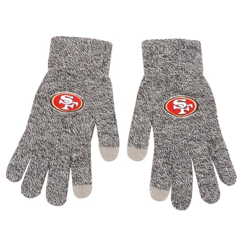 San Francisco 49ers Gloves Knit Utility Winter Logo TEXTING FINGER TIP - Gray Cover