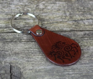 Sleipnir leather keychain, Viking key fob, Celtic key fob, Odin's horse. - Picture 1 of 6