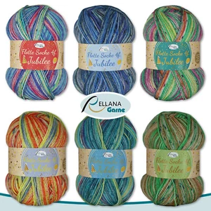 Rellana 100 g Flotte Socke 4 f. Jubilee Schurwolle superwash 6 Farben - Picture 1 of 14