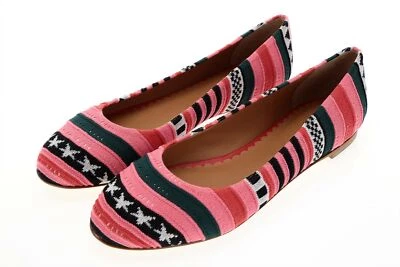 Zapatos planos de ballet rosa a rayas Missoni Star para mujer talla 38 M Foto 1 de 4