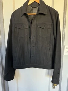 Chaqueta de Camionero Joe's Jeans Para Hombre Negra Mezcla de Lana Botón Pequeña $345 - Imagen 1 de 10