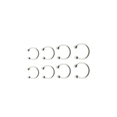 Surgical Steel 18G Horseshoe Barbell Navel Nose Nipple Septum Lip Ring Earrings - Image 1 of 4