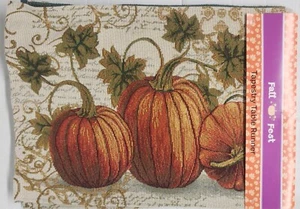 Long Tapestry Kitchen Table Runner, 13" x 72", FALL HARVEST PUMPKINS, Fall Fest - Picture 1 of 12