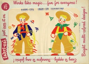 40er 50er Jahre Meyercord Fabrical Iron On Transfer COWBOY Ropin' 6404 ORIGINAL - Bild 1 von 4