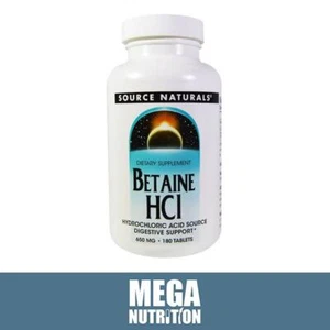 Betaine Hcl Tabletten Mit Pepsin - Ibs - Säure Reflux - Sodbrennen - 650mg - Bild 1 von 2