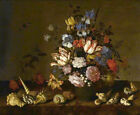 Oil Painting A-Vase-Of-Flowers-With-Shells-On-A-Ledge-Balthasar-Van-Der-Ast-Art