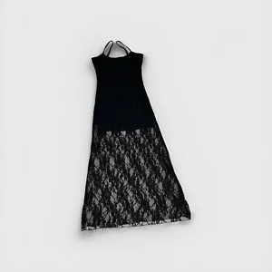 Black Lace Mermaid Maxi Dress Womens Size Medium Fairygrunge Witchy Whimsigoth - Picture 1 of 1