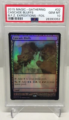 MTG MAGIC THE GATHERING CASCADE BLUFFS FOIL ZENDIKAR EXPEDITIONS PSA 10 GEM MINT - Image 1 of 2