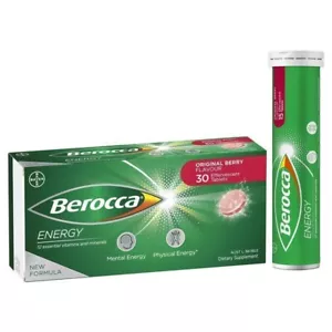 Berocca Energy Vitamin B & C Original Berry Flavour Effervescent Tablets 30 Pack - Picture 1 of 1